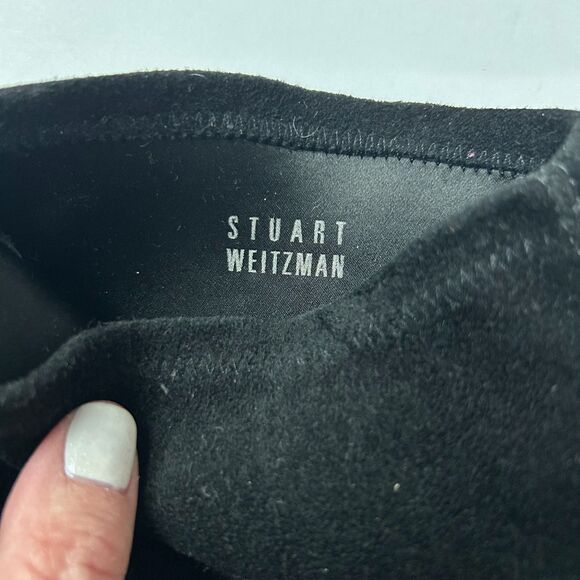 Stuart Weitzman Tall Black Suede Sock Boots Size 10 N - Picture 6 of 10